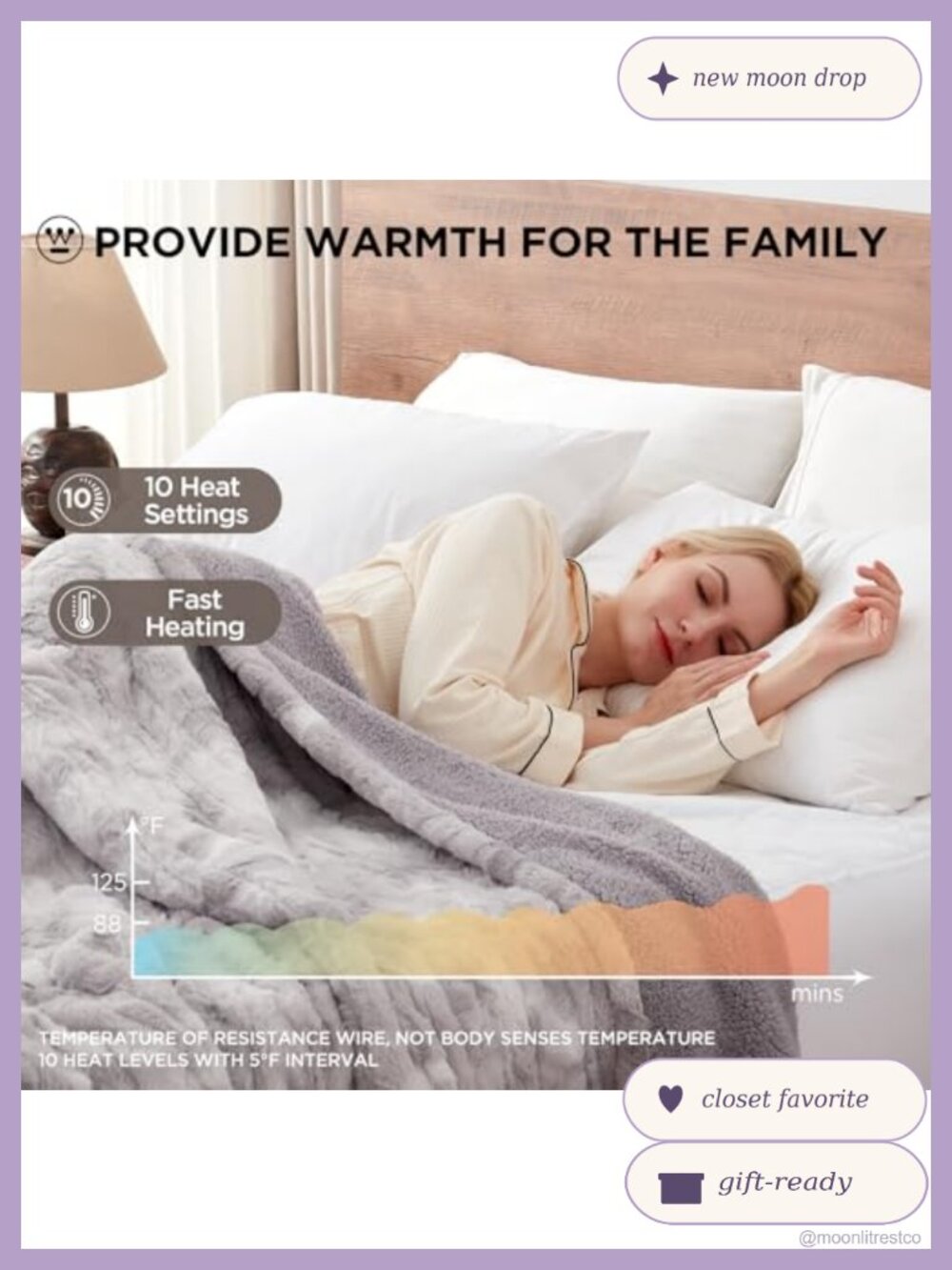 Heated Blanket Queen Faux Fur Fleece Electric Dual Control 10 Heat Levels - Picture 4 of 6